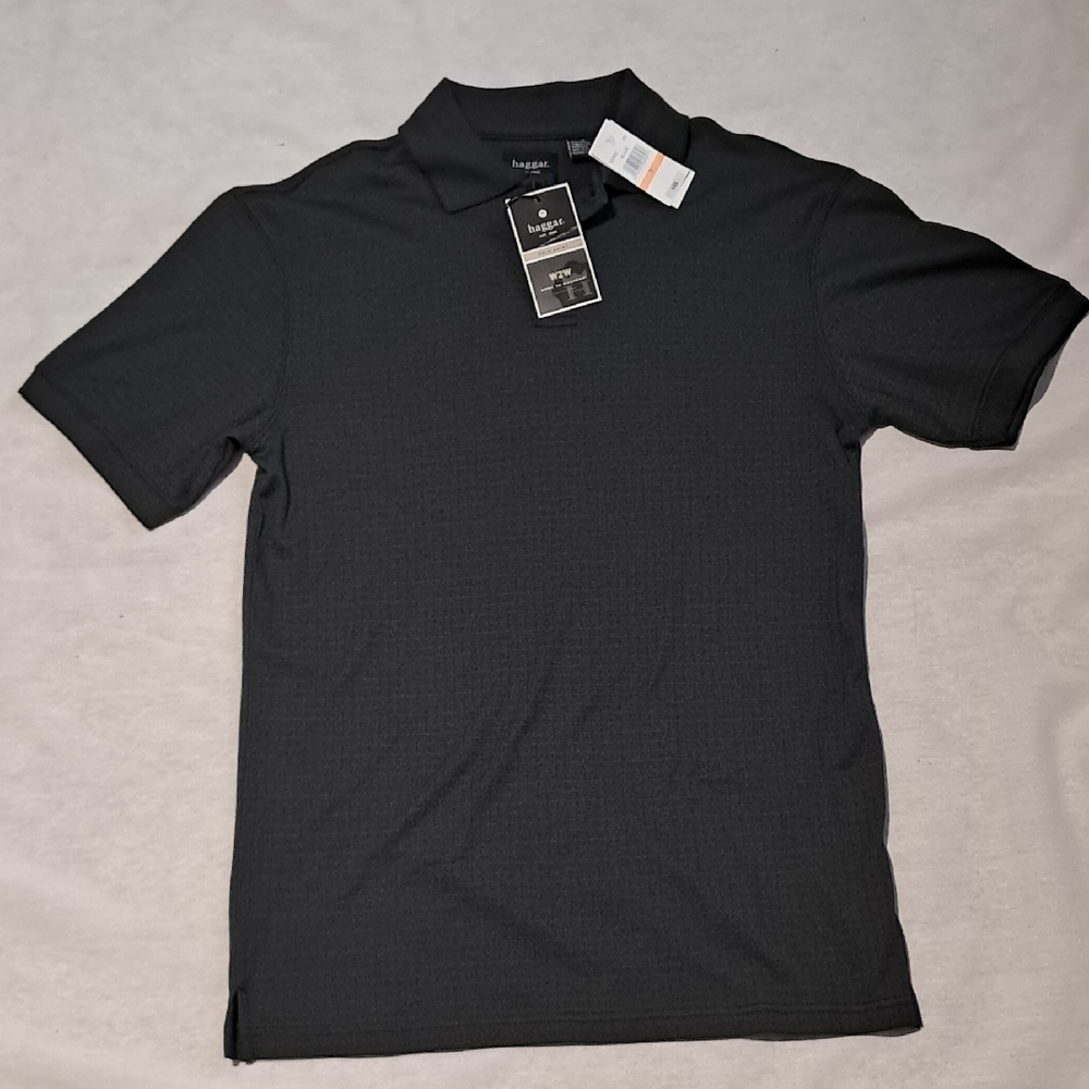 Haggar Men's Black/Gray‎ Polo Shirt. Size Small.